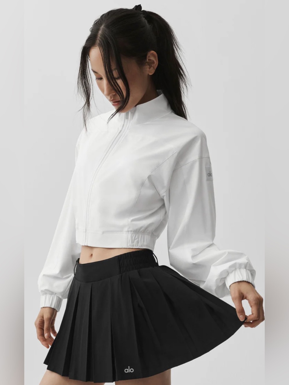 Alo Black Rally Tennis Skirt/ Size Medium